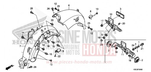 GARDE-BOUE ARRIERE C125AK de 2019